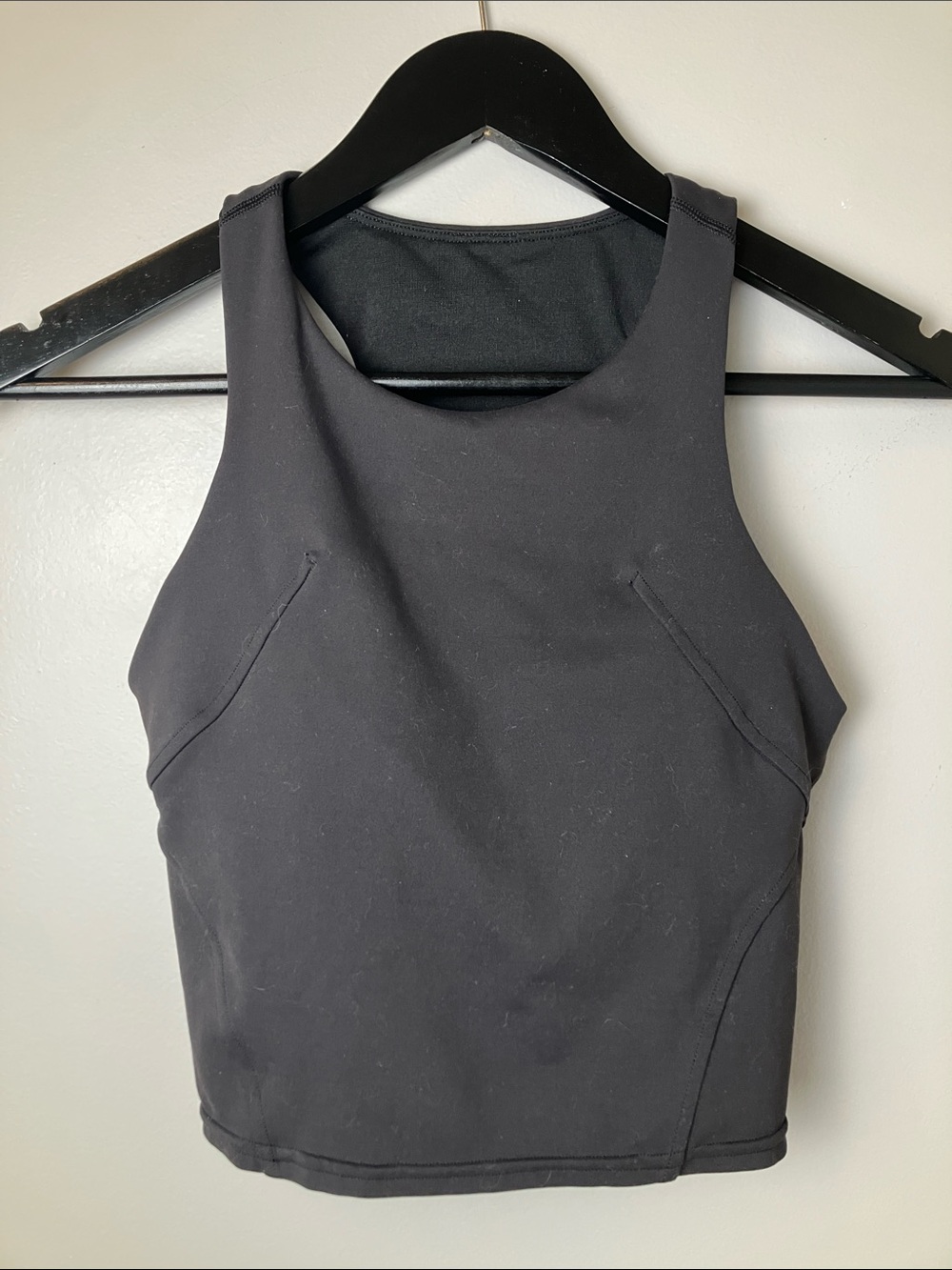 Lululemon Racerback Black Sports Bra Cropped Top Size XS/ Small Athleisure‎